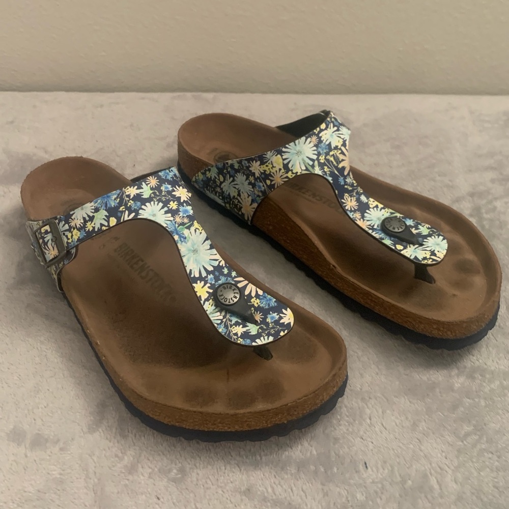 Birkenstock GIZEH VEGAN BIRKO-FLOR REGULAR FIT Size 40 EU, 9 US